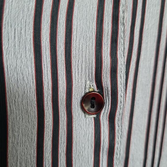 Vintage Blouse Nordstrom Womens Large 80s Vertical Stripe Office Business Casual - Picture 7 of 13